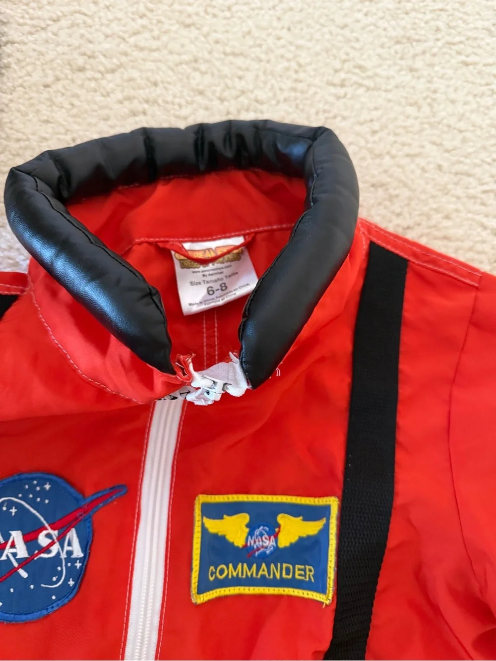 Kids NASA Astronaut Halloween Costume Size 6-8 + Helmet & Hat